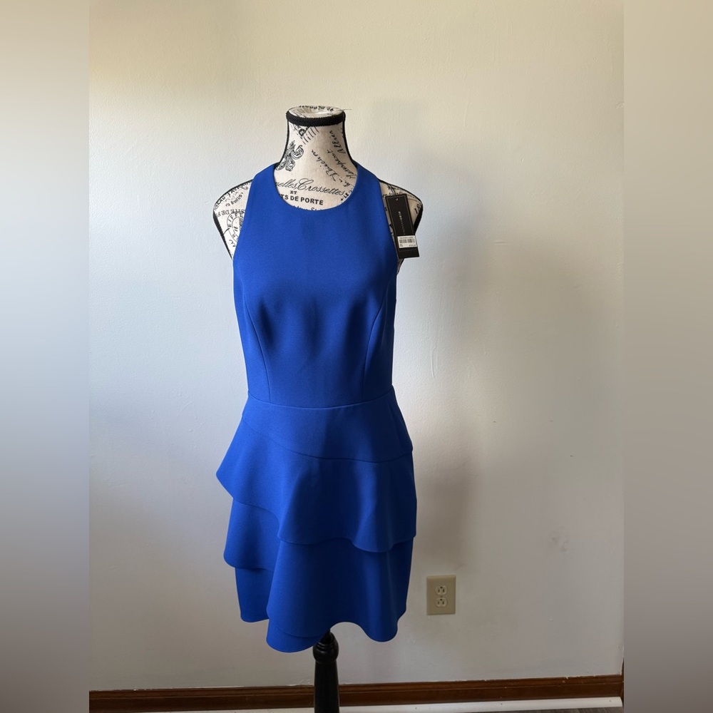 BCBGMaxAzria Cobalt‎ Blue Halter Mini Dress